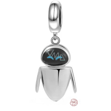 Charm Sterlingové stříbro 925 Disney Pixar Wall-E, Eva robot, přívěsek na náramek film