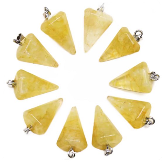 Citrín kyvadlo přírodní kámen, S cca 2,5 cm, 1 kus, AA kvalita, kámen hojnosti, úspěchu