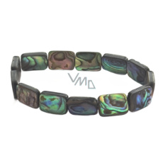 Paua mušle / Abalon s duhovou hrou barev náramek 10 x 17 mm / 16 - 17 cm, symbol ochrany a životní rovnováhy