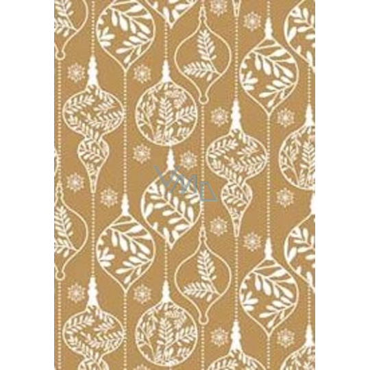 Ditipo Dárkový balicí papír 70 x 500 cm Zlatý bílé ozdoby Ditipo Dárkový balicí papír 70 x 500 cm Zlatý bílé ozdoby