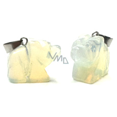 Opalit Medvěd přívěsek, syntetický kámen ručně broušená figurka 1,8 x 2,5 x 8 mm, kámen přání a naděje