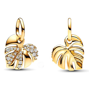 Charm Tropická rostlina Monstera, přívěsek na náramek rostlina