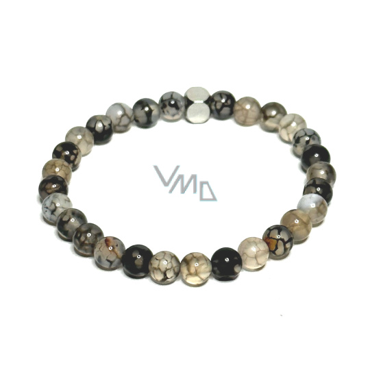 Achát žilnatý, dračí náramek elastický přírodní kámen, kulička 6- 6,8 mm / 16 - 17 cm, klid - ochrana - síla - harmonie Achát žilnatý, dračí náramek elastický přírodní kámen, kulička 6- 6,8 mm / 16 - 17 cm, klid - ochrana - síla - harmonie