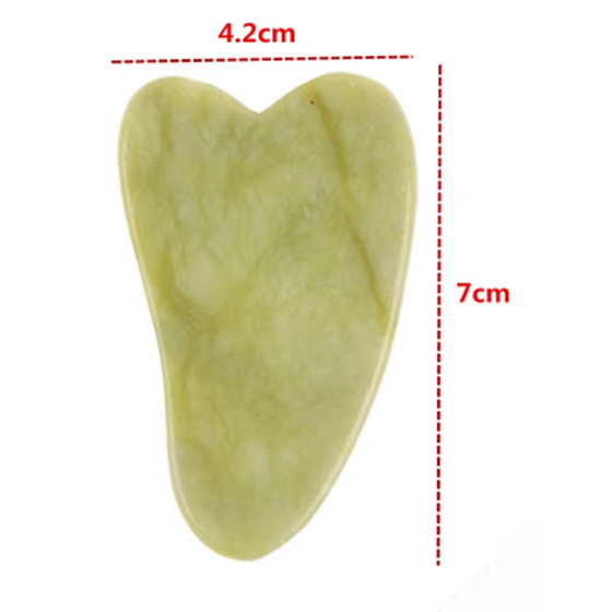 Nefrit Gua Sha redukuje vrásky, otoky, zlepšuje pružnost pokožky 4,2 x 7 cm, kámen klidu