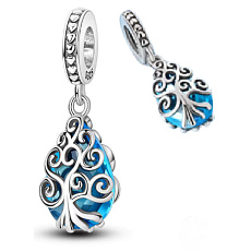 Charm Sterlingové stříbro 925 Strom života – kapka harmonie a ochrany, přívěsek na náramek příroda