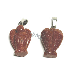 Goldstone zlatý Anděl strážný přívěsek ručně broušený 2 - 2,2 cm, kámen ambicí Goldstone zlatý Anděl strážný přívěsek ručně broušený 2 - 2,2 cm, kámen ambicí