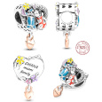 Charm Sterlingové stříbro 925 Disney Lilo & Stitch - Ohana, rodina, korálek na náramek, film