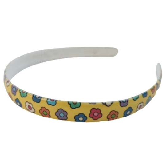 Čelenka do vlasů žlutá barevné kytičky 1 kus