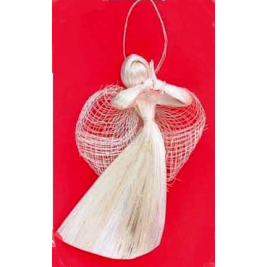 Anděl letící abaca na zavěšení 16 cm Anděl letící abaca na zavěšení 16 cm