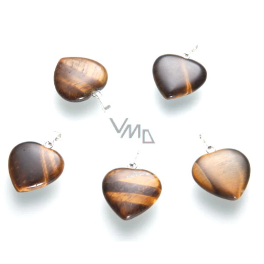 Tygří oko Srdce přívěsek přírodní kámen, 2 cm 1 kus, kámen slunce a země, přináší štěstí a bohatství