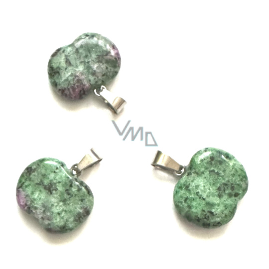 Anyolit / Rubín v Zoisitu Jablko poznání přívěsek přírodní kámen 1,5 cm, odbourává stres