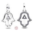 Charm Sterlingové stříbro 925 Mini medailon Ruka Fatimy, přívěsek na náramek symbol