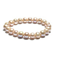 Perla říční fialová náramek elastický přírodní, kulička 9 mm / 16 - 17 cm, symbol ženskosti, přináší obdiv