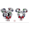Charm Sterlingové stříbro 925 Mickey vánoční věnec, korálek na náramek vánoce