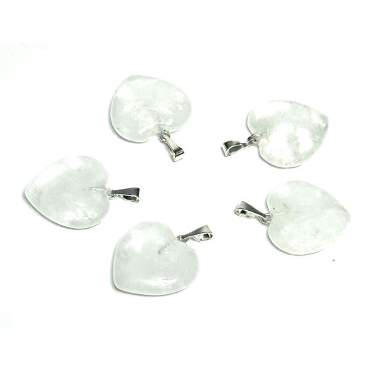 Křišťál Srdce přívěsek přírodní kámen 20 mm, kámen kamenů