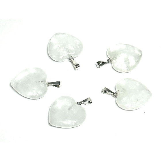 Křišťál Srdce přívěsek přírodní kámen 20 mm, kámen kamenů