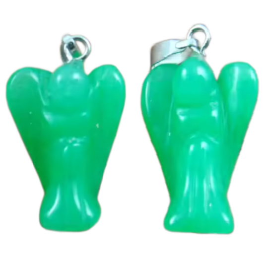 Chalcedon zelený Anděl strážný přívěsek přírodní kámen 1,7 cm 1 kus, kámen lásky a radosti