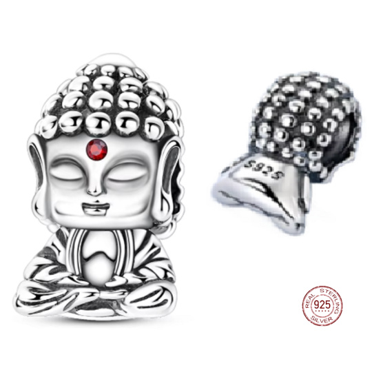 Charm Sterlingové stříbro 925 Duchovní symbol, Buddha – klid mysli, ochrana a vnitřní síla, korálek na náramek Charm Sterlingové stříbro 925 Duchovní symbol, Buddha – klid mysli, ochrana a vnitřní síla, korálek na náramek