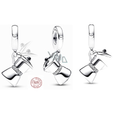 Charm Sterlingové stříbro 925 Konvice na kafé, otevíratelný přívěsek na náramek, jídlo a pití Charm Sterlingové stříbro 925 Konvice na kafé, otevíratelný přívěsek na náramek, jídlo a pití