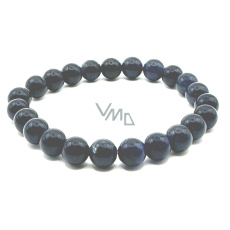 Safír náramek elastický přírodní kámen, kulička 8 mm / 16 - 17 cm, kámen moudrosti, pravdy a intuice