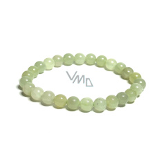 Serpentin zelený náramek elastický přírodní kámen, kulička 8 mm / 16 - 17 cm, kámen léčitelů