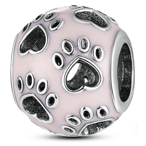 Charm Tlapky, srdce, korálek na náramek mazlíček