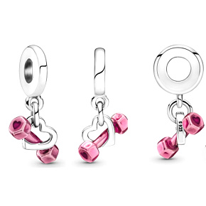 Charm Činka a srdce, přívěsek na náramek sport