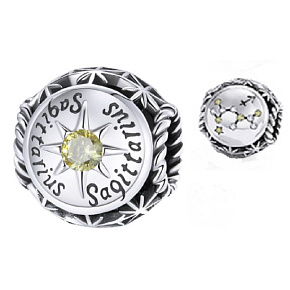 Charm Znamení zvěrokruhu, kubické zirkonie Střelec, korálek na náramek