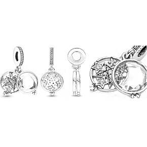 Charm Zvětšená hvězda, 2v1 přívěsek na náramek vesmír