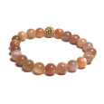 Měsíční kámen oranžový náramek elastický přírodní kámen, kulička 8 mm / 16 - 17 cm, kámen osudu