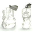 Křišťál Pes přívěsek přírodní kámen, ručně broušená figurka 1,8 x 2,5 x 8 mm, kámen kamenů