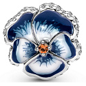 Charm Modrá maceška, korálek na náramek květina
