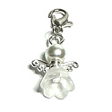 Anděl strážný přívěsek s bílou sukní a perličkou 14 x 19 mm 1 kus