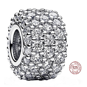 Charm Třpitivé kouzlo s čirou zirkonií, pavé korálek na náramek symbol