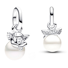 Charm Mini medailon - Anděl na obláčku, přívěsek na náramek symbol