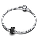 Charm Černé Murano sklo, korálek na náramek symbol