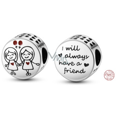 Charm Sterlingové stříbro 925 Rodinné přátelství - sestry, korálek na náramek rodina