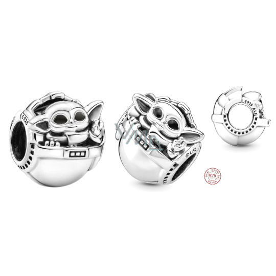 Charm Sterlingové stříbro 925 Marvel Star Wars Grogu , korálek na náramek, film Charm Sterlingové stříbro 925 Marvel Star Wars Grogu , korálek na náramek, film