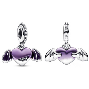 Charm Upíří srdce s křídly, Vampír, přívěsek na náramek Halloween