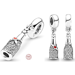 Charm Láhev sektu - čas oslav, přívěsek na náramek výročí