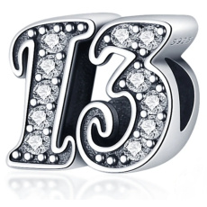 Charm 13 výročí, korálek na náramek