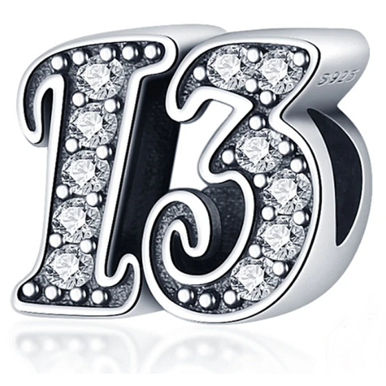 Charm 13 výročí, korálek na náramek