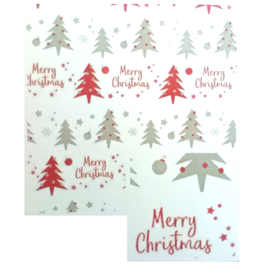 Nekupto Dárkový balicí papír vánoční 70 x 200 cm Classic bílý červený nápis Merry Christmas