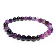 Achát purpurový náramek elastický přírodní kámen, kulička 6 mm / 16 - 17 cm, klid - ochrana - síla - harmonie