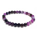 Achát purpurový náramek elastický přírodní kámen, kulička 6 mm / 16 - 17 cm, klid - ochrana - síla - harmonie