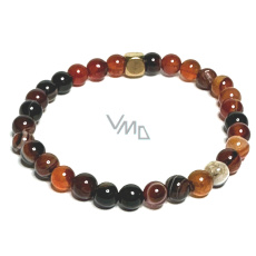 Sardonyx náramek elastický přírodní kámen, kulička 6 mm / 16 - 17 cm, kámen štěstí a životní síly Sardonyx náramek elastický přírodní kámen, kulička 6 mm / 16 - 17 cm, kámen štěstí a životní síly