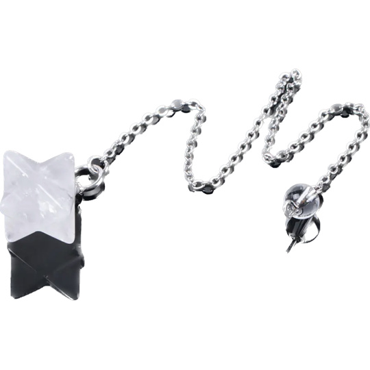 Křišťál Merkaba kyvadlo přívěsek z přírodního kamene 21 x 21 x 21 mm, kámen kamenů