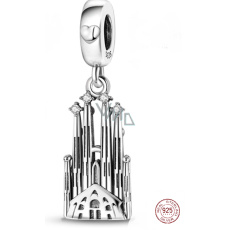 Charm Sterlingové stříbro 925 Barcelona La Sagrada Familia, přívěsek na náramek cestování