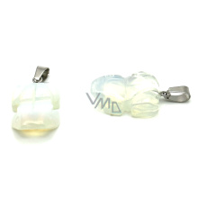 Opalit Žába pro štěstí přívěsek syntetický kámen cca 20 x 15 mm, kámen přání a naděje