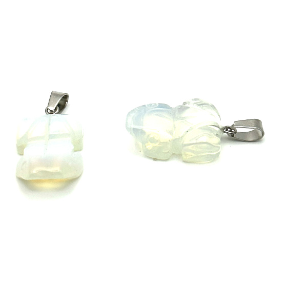 Opalit Žába pro štěstí přívěsek syntetický kámen cca 20 x 15 mm, kámen přání a naděje